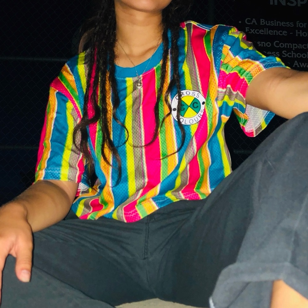Cross Colours Striped Crop Top - Multicolor